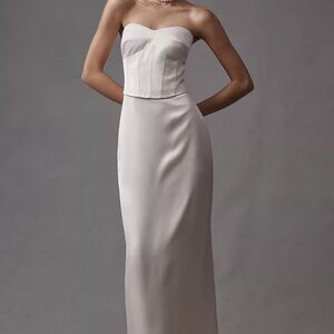 Reformation Strapless Cream Wedding Dress NWT